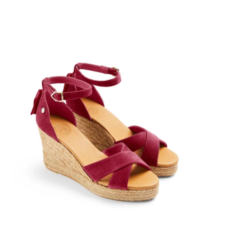 Fairfax & Favor Women's Cherry Valencia Wedges Size 8